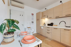 Open concept small studio rental on Airbnb in Prague