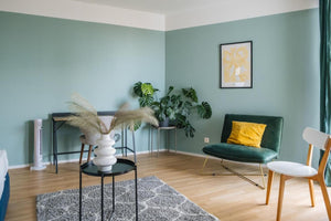 Spacious bedroom of rental apartment close to Vienna train station digital nomads working