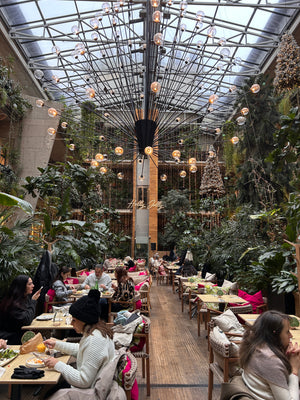 Lush greenery plants trees and healthy vibe plant-based restaurant at TwentySix Budapest Hungary