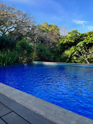 Modern infinity pool at Costa Rica San Jose Bnb digital nomad stopover affordable budget travel