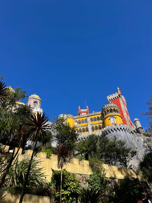 Colourful and magnificent castle in Sintra Natural Park near Cascais Portugal Palace of Pena