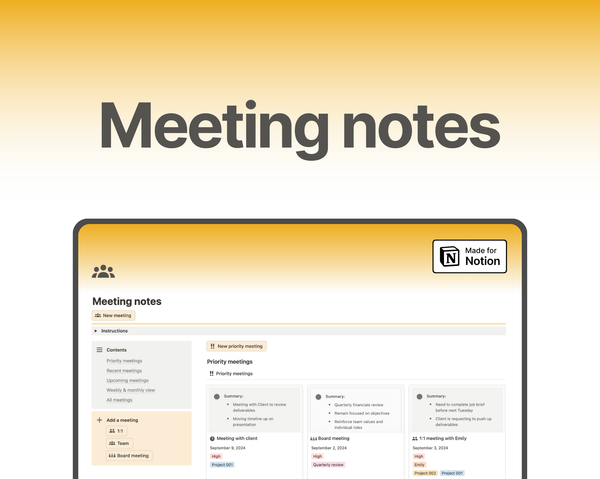 Organize Your Meetings Effectively with Notion Template