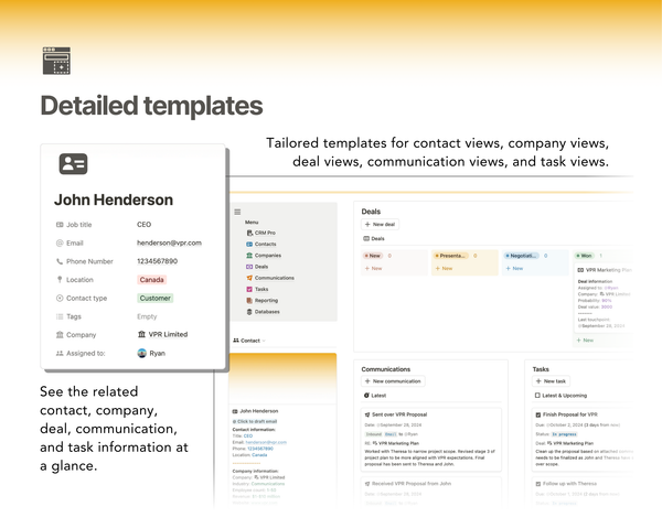 CRM Pro to monitor clients and deals for small businesses and freelancers