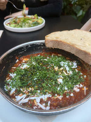 Delicious vegan shakshuka from Twenty Six in Budapest Hungary