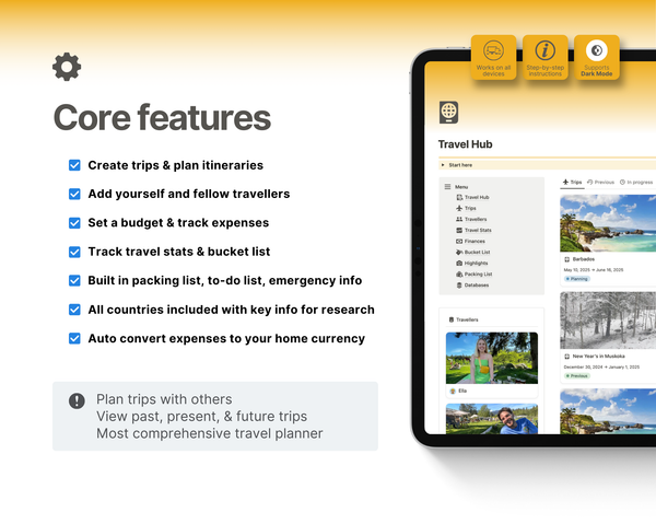 Travel Hub Pro on Notion