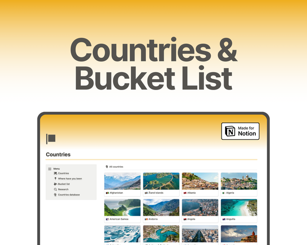 Track Countries Visited & Build Your Bucket List on Notion