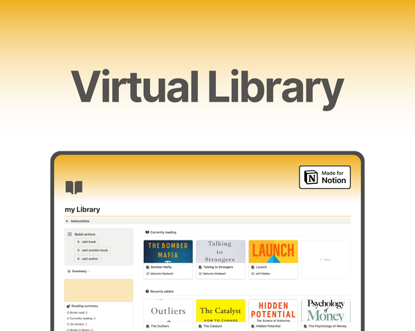 Virtual library & reading list tracker