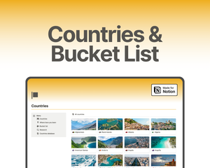 Free Notion Template to  Easy-to-use and comprehensive bucket list and countries visited tracker template on Notion for Digital nomads, travellers, and adventure seekers.