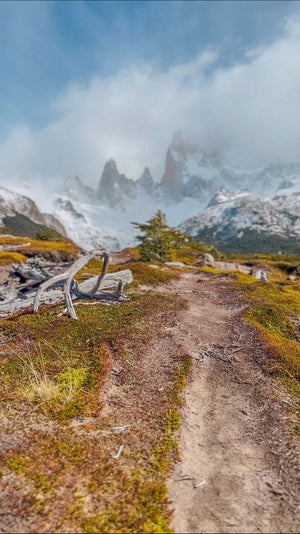 Digital nomads travelling the world in Patagonia. Working remotely, slow travel, vegan travel, and budget travel. Hiking Mont Fitz Roy from El Chalten. Incredible experience.