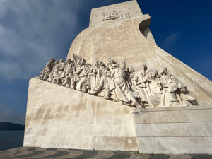 Infamous Monument of the Discoveries scene in Lisbon Portugal